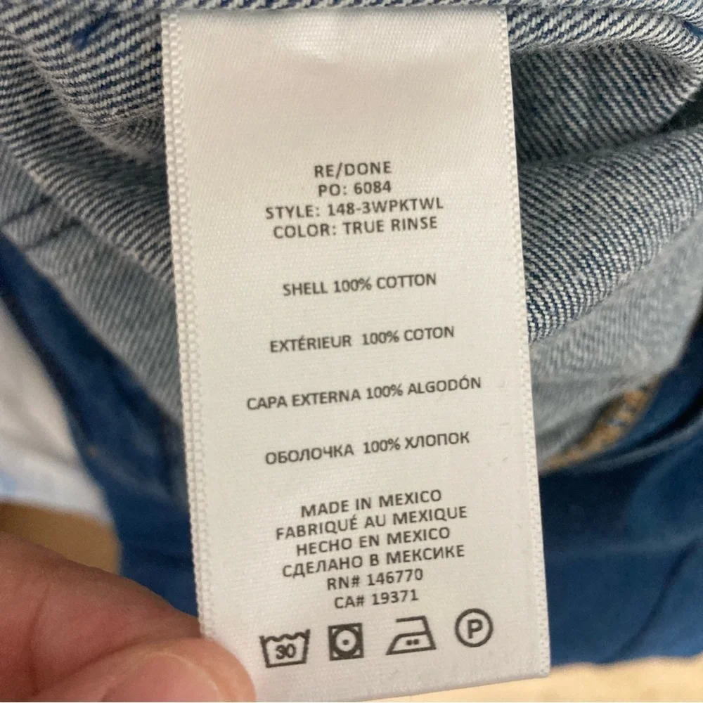Re/Done Women’s 70s Pocket Wide-leg Jeans/ True Rinse Size 28 Boho Western - Picture 8 of 11